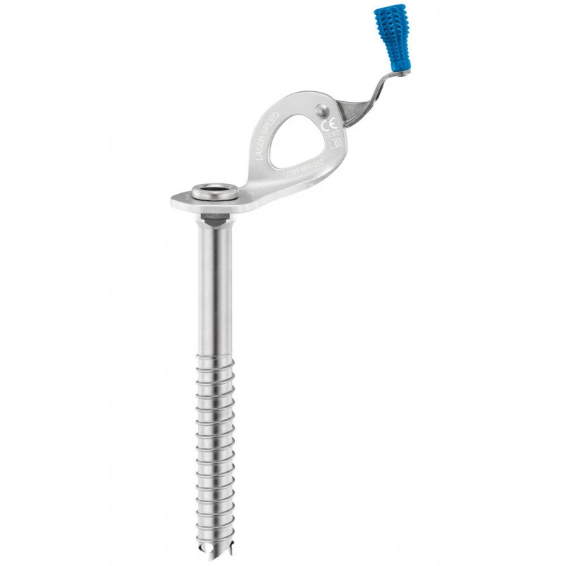 Broche à Glace Laser Speed 17cm Bleu à 3 Trépans Petzl 1 Broche à Glace Laser Speed 17cm Bleu à 3 Trépans Petzl