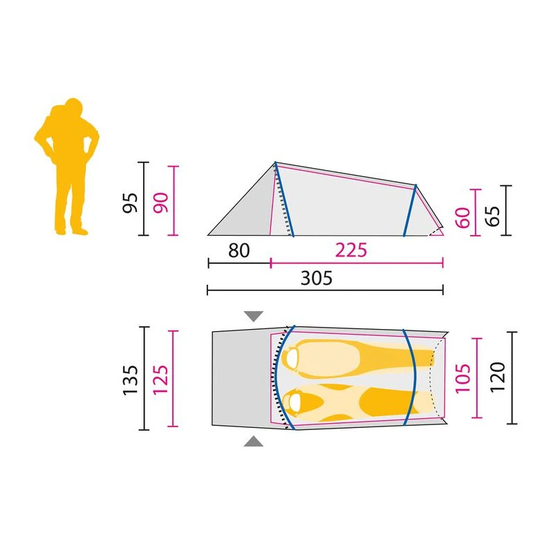 Tente Tunnel GOSSAMER 2P Verte Jack Wolfskin 4 Tente Tunnel GOSSAMER 2P Verte Jack Wolfskin – Image 4